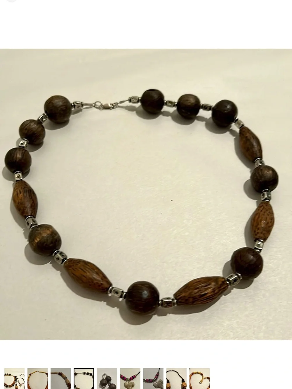 Vintage Tribal Necklace Lot Set 4 Necklaces Heishi Wood Natural Shark Tooth